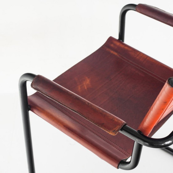 Silla voladiza modelo MG5 en edición de piel de Matteo Grassi. Italia, años 90. – Sillas de comedor, Iron (photo 6 of 15)