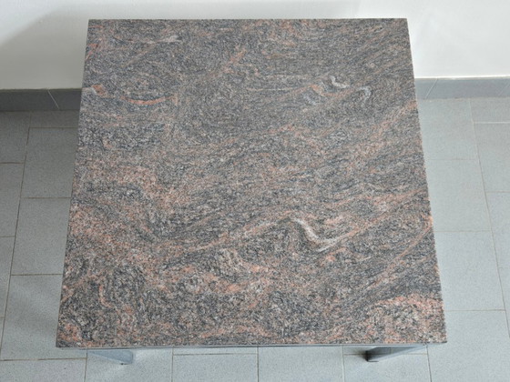 Image 1 of Vintage 1970s Side Coffee Table, Pink Granite & Chrome Steel, DLG Florence Knoll