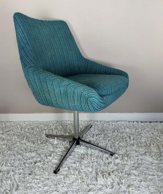 Image 1 of Silla giratoria Knoll 70s rizos de lana