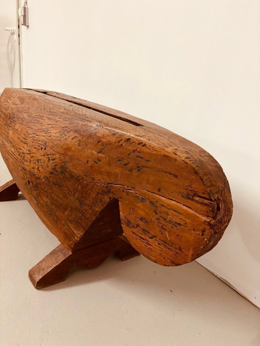 Antique slit drum made from solid wood