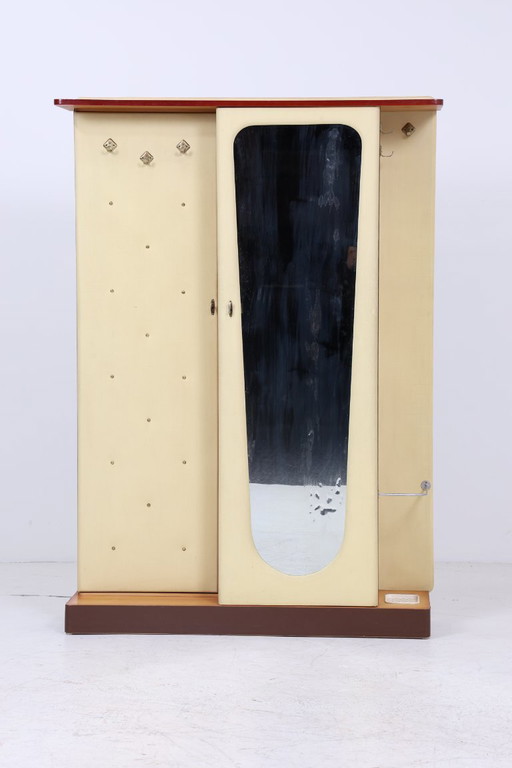 Vintage Wandgarderobe | Mid Century Flurschrank | 60er Jahre Garderobe | Mit Kleiderstange & Fächern #07-14