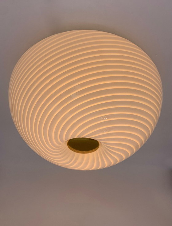 Image 1 of Murano glass ceiling light attributed to F3, restored, made in Italy, vintage