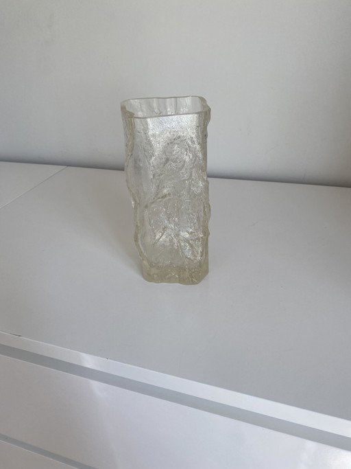 Vintage glass vase “Pinus” by Tapio Wirkkala for Italy Finland, 1970s, signed