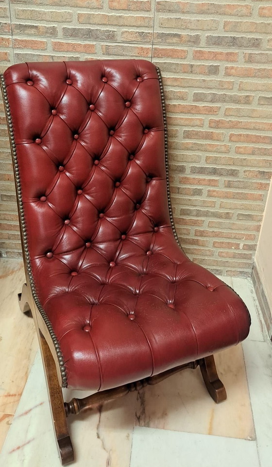 Fauteuil Valentí, Cuir, Métal, Marron (photo 2 sur 8)