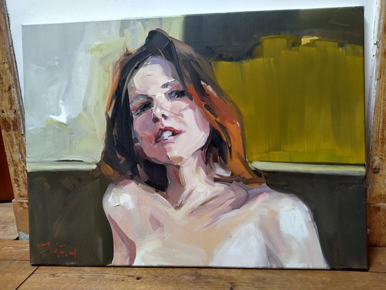 Image 1 of Jurij Frey - 'Modello' Olio su tela 73x54cm