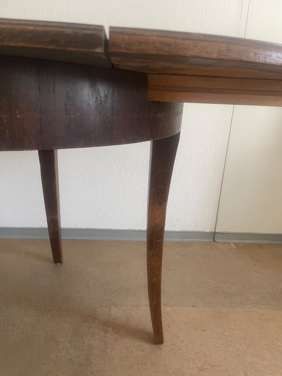 Image 1 of Tavolo Art Déco con una forma elegante e meravigliosamente curva per l'estensione