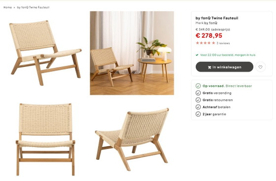 By FonQ Twine Poltrona Boho-Chic 2 Pezzi Disponibili – Poltrone, Rattan, Paper (photo 5 of 5)