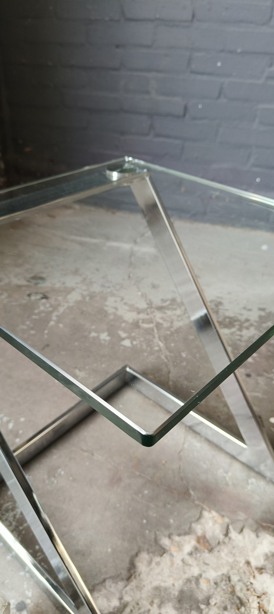 Image 1 of Tavolino postmoderno Gebra in vetro cromato