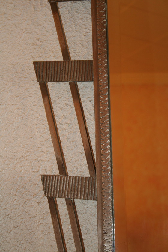 Image 1 of Metal Art Deco mirror (forged/ trapezoidal shape)