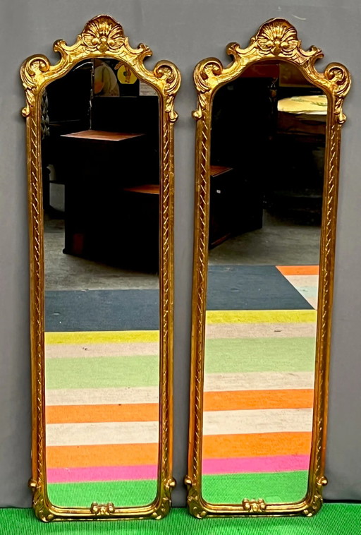 Paire de miroirs dorés, 97 x 28 cm – spiegels, Plastic (photo 2 of 6)