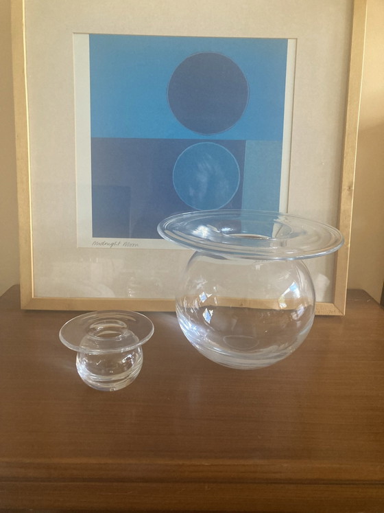 Set of 3 Saturnus Vases Nanni Still for Riihimäen Lasi., Glass, Transparent (photo 10 of 11)
