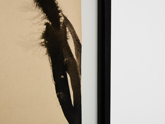 Image 1 of T'ang Haywen gesigneerd tweeluik inkt op beige papier 1972