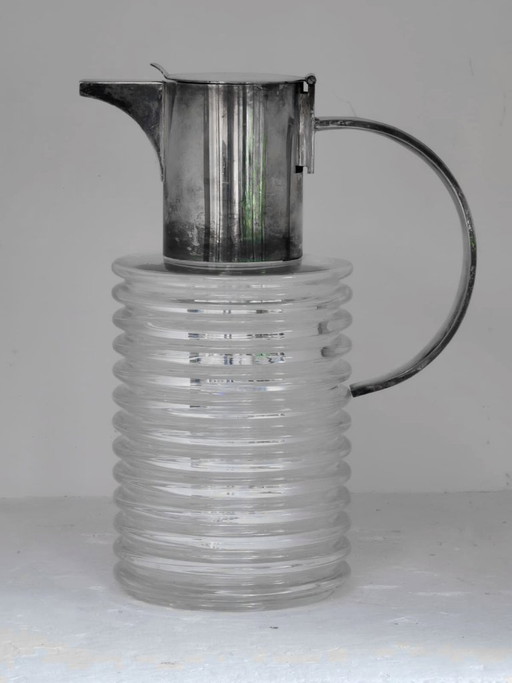 Vintage "Onde" Glass Silver-Plated Pitcher by Sergio Asti for Arnolfo di Cambio – glazen karaffen (photo 2 of 10)