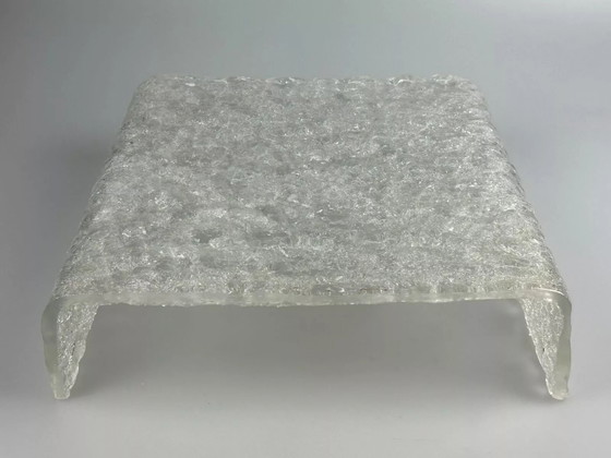 Image 1 of Lampada da soffitto in vetro ghiacciato anni '60-'70 da montare a filo di Kaiser Leuchten Germania