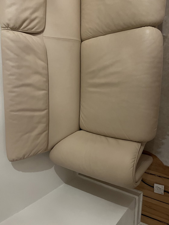 Image 1 of De sede 2011/02 Divano a due posti in pelle Ecru Crema Beige Bauhaus Space Age Organic Modernist