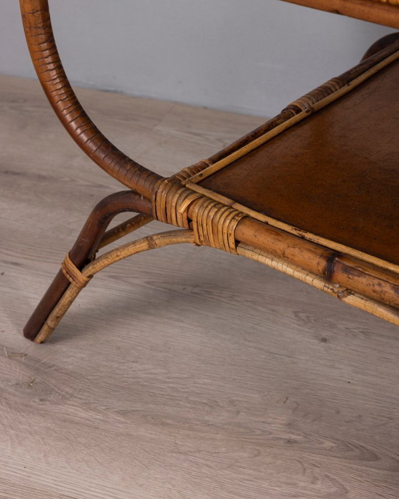 Vintage bijzettafel uit de jaren 60 van Italiaans design, gemaakt van bamboe en hout. – Bamboo (photo 9 of 9)