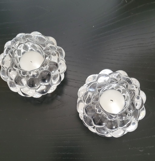 Orrefors Teelichthalter „Himbeere“ – 2er-Set