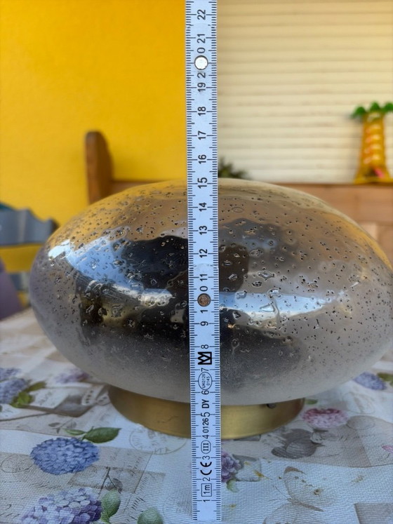 3 plafoniere vintage originali Hillebrand in vetro a bolle/ghiaccio anni '60/'70 – Glass (photo 4 of 5)