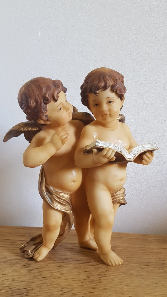 Image 1 of Duo of Angels in Plaster