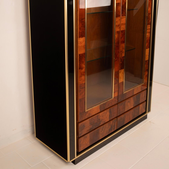 Vitrina Willy Rizzo de raíz de secuoya para Mario Sabot Hollywood Regency 1970 – Glass, Chrome (photo 10 of 27)