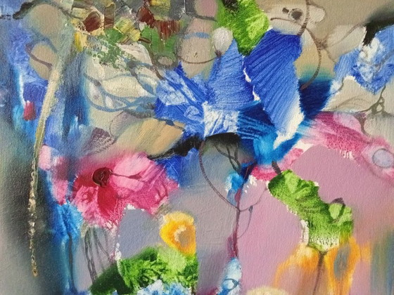 Peinture à l'Huile Originale Abstraite Nature Fleurs Fille Arômes du Printemps – Peintures et dessins, Canvas (photo 9 of 10)