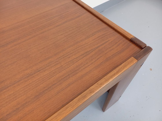 Image 1 of Vintage Italian square coffee table by Afra and Tobia Scarpa for Cassina in teak and walnut from the 60s 70s