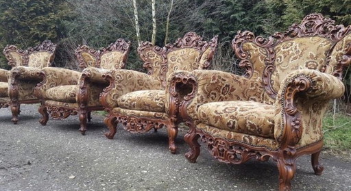 4 Italiaanse barokfauteuils