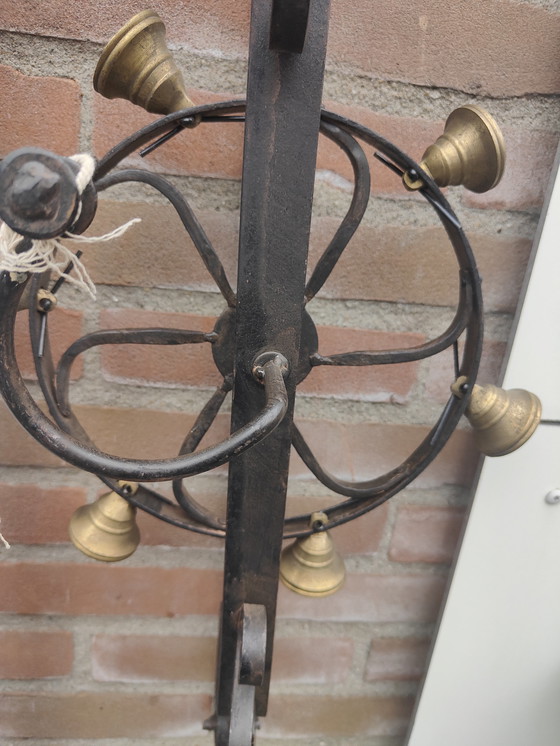 Image 1 of Campanello con ruota, campanello d'ingresso, campanello da parete con 6 campanelli in ottone