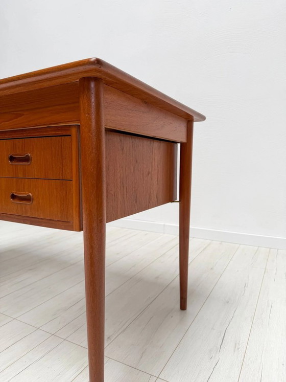 Image 1 of Vintage Danish Teak Writing Desk, Mid-Century Modern Scandinavian Desk, 1960s