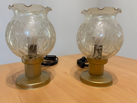 Paire de lampes de chevet vintage KOZOLE, Yougoslavie, années 1970 – Metal, Glass (photo 11 of 12)