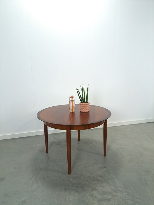 Vintage Design Extendable Rosewood Lübke Round Table
