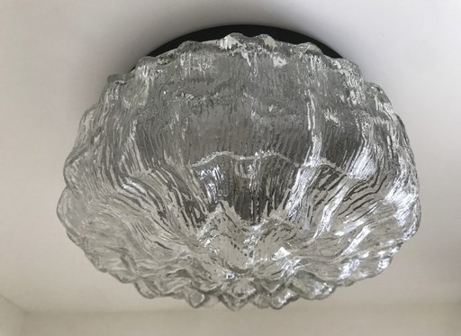 Vintage Ice Glass Ceiling Lamp Glass Ceiling Lamp '60s