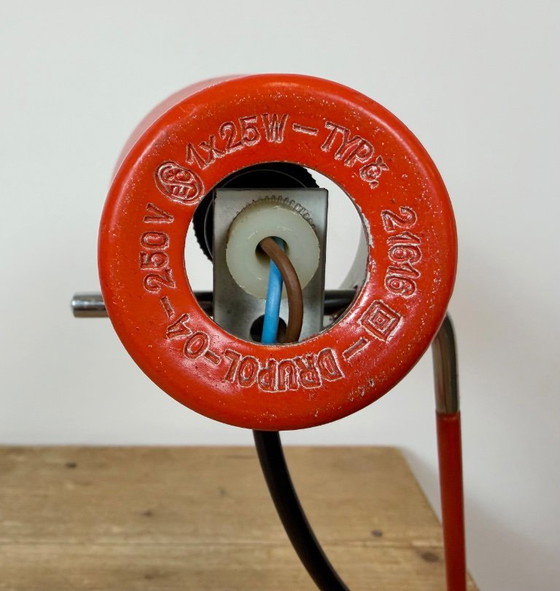 Vintage Red Table Lamp by Josef Hurka for Drupol, 1960s I – Iron, Metal (photo 9 of 21)