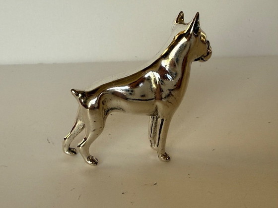 Image 1 of Chien boxer Saturno en argent massif