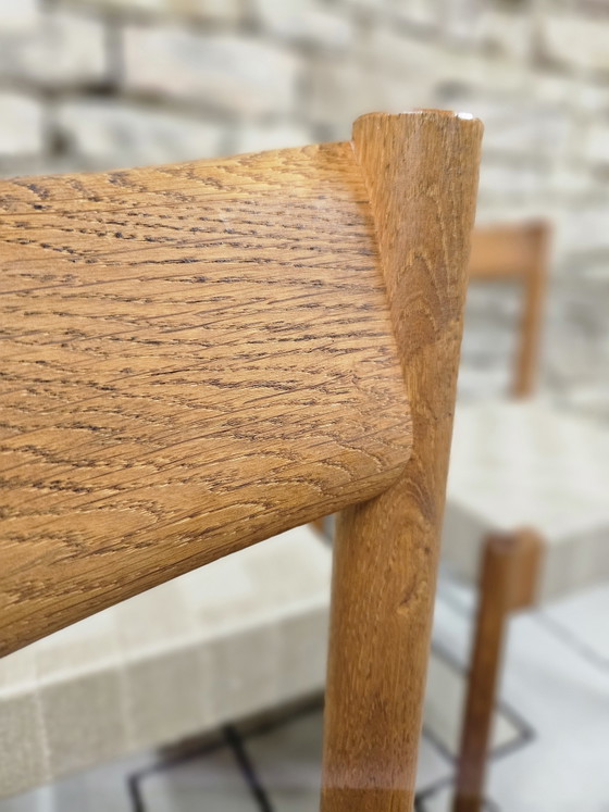 Image 1 of Set di 6 sedie in teak, anni '60, con cinghie elastiche