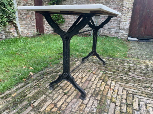 Tuintafel Bistrotafel Met Marmer Frans Antiek Frans – Marble, Wood (photo 2 of 17)