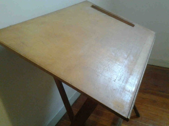 Image 1 of SET van 3: Tekentafel + kruk + rolhouder, Mid Century, vintage