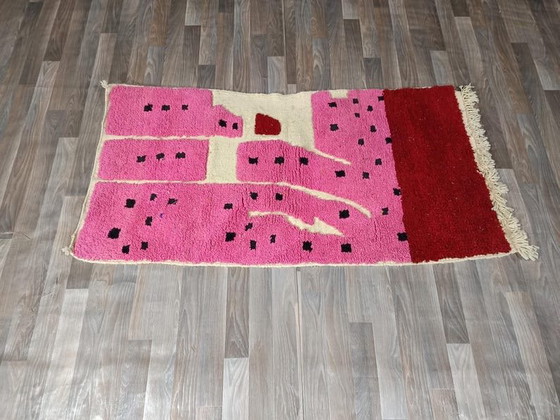 Image 1 of Tappeto berbero marocchino rosa fatto a mano, 150/250 cm