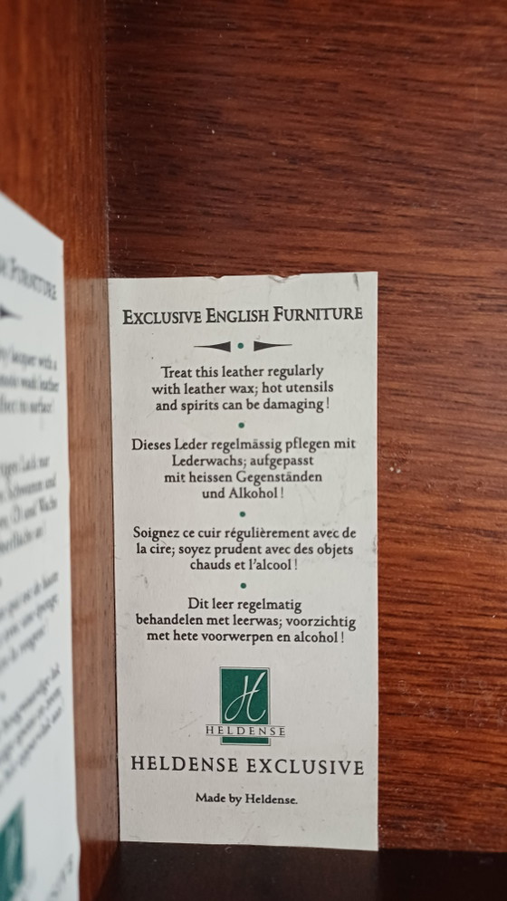 Bureau Met Groen Lederen Blad - Heldense – Leather, Wood (photo 9 of 12)