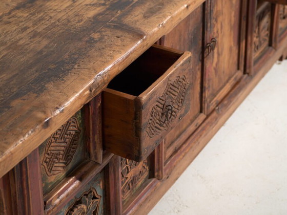 Antique low carved sideboard in elm wood – China, circa 1930 – Iron (photo 22 of 40)