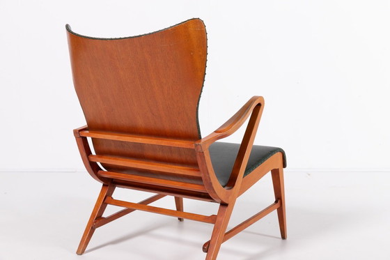 Image 1 of Sillón arquitectónico sueco de estilo moderno de mediados de siglo, diseñado por Axel Larsson en la década de 1950.