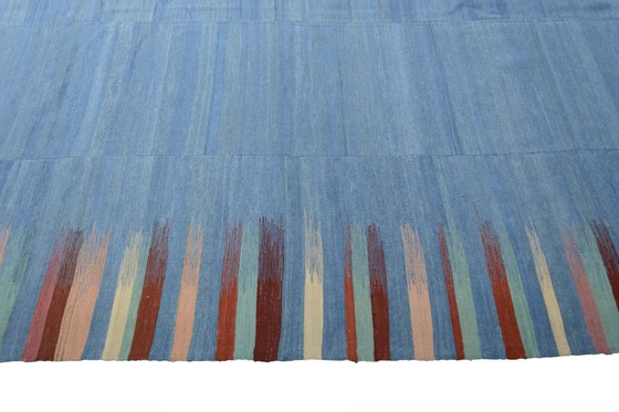 Image 1 of Handgewebter Designer-Kelim – 311 x 217 cm – Modernes Streifendesign aus Wolle