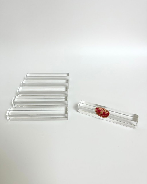 Set di 6 poggiacoltelli in cristallo di Boemia – vintage 1970