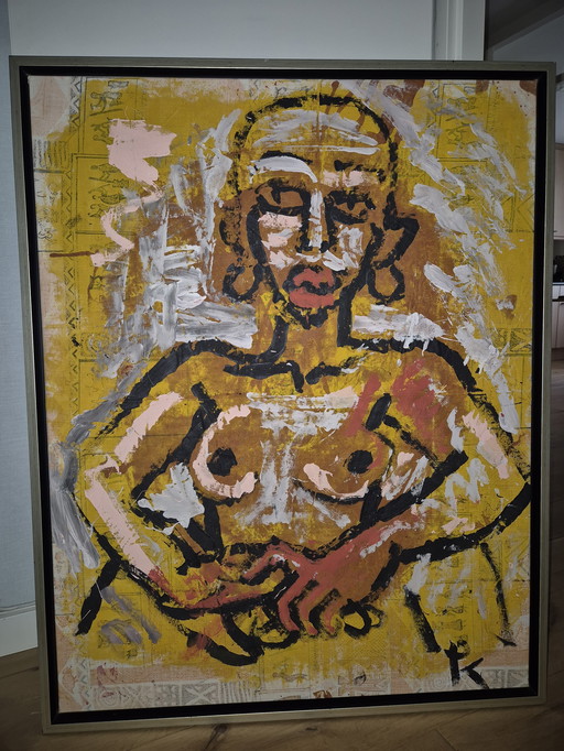 Peter Klashorst original. Acrylic on African ground cloth