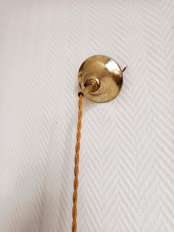 Image 1 of Art Deco globe pendant light in frosted glass