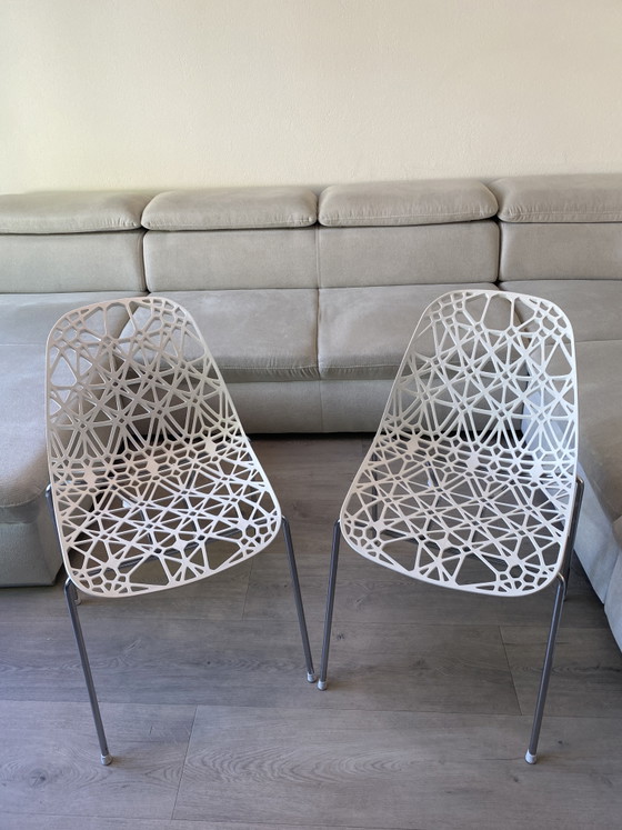 Sedie da pranzo di design bianche - Crassevig Nett (Ton Haas) / Set – Chrome, Plastic (photo 3 of 7)