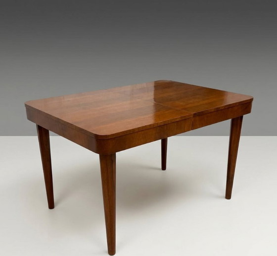 Image 1 of Uitschuifbare eettafel van hout, model Mid Century Jindřich Halabala, jaren 1950