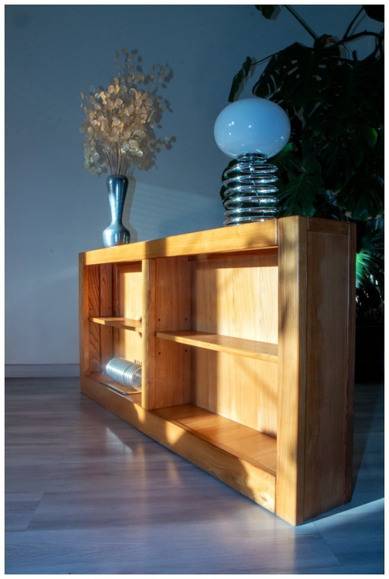 Image 1 of Libreria/credenza bassa minimalista in olmo, 1980
