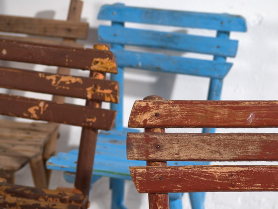 Antique school chairs (c.1920). Set of 4 pieces #1 – Side chairs, Vintage (photo 16 of 40)