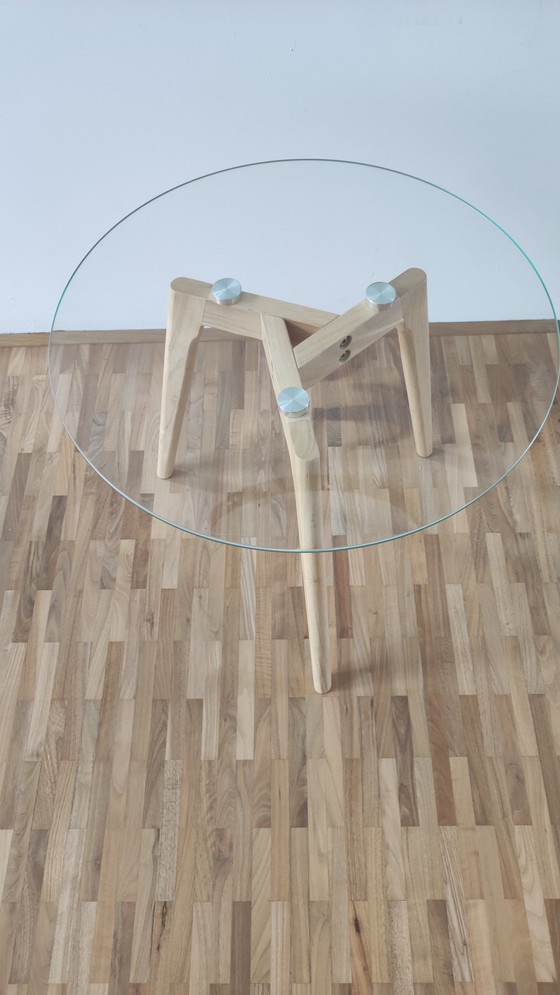 Image 1 of Tavolino in vetro e legno